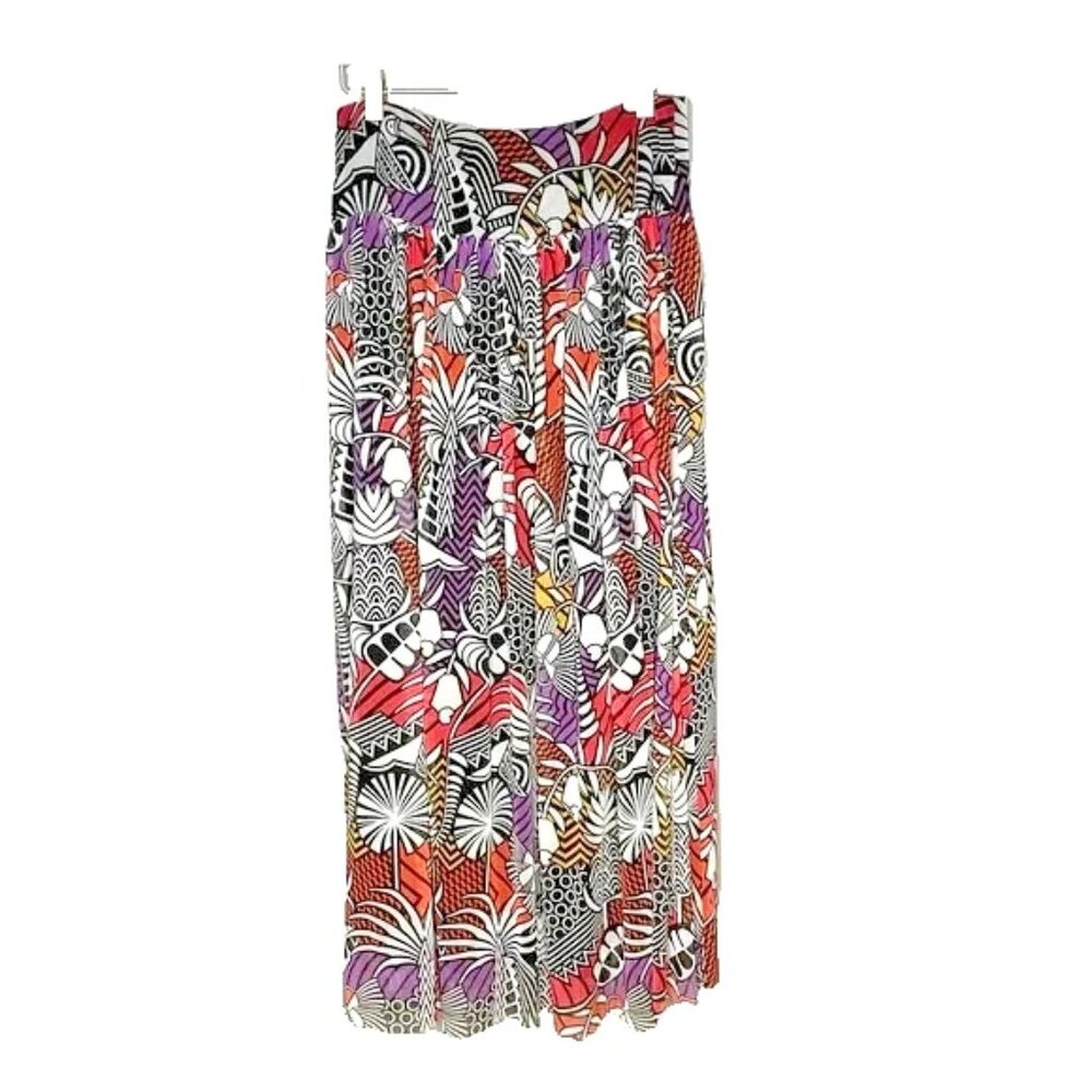 Farm Rio x Anthropologie Tropical Maxi Skirt L Resort Vacation Maximalist Boho - Picture 3 of 7